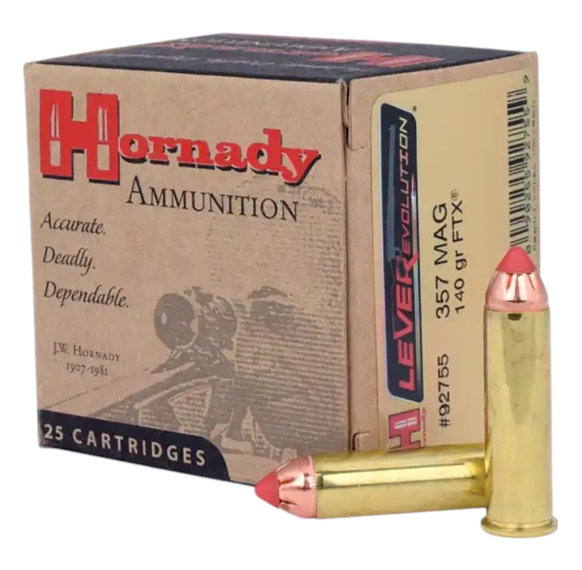 Hornady 92755 LEVERevolution 357 Mag 140gr Flex Tip eXpanding 25 Per Box/10