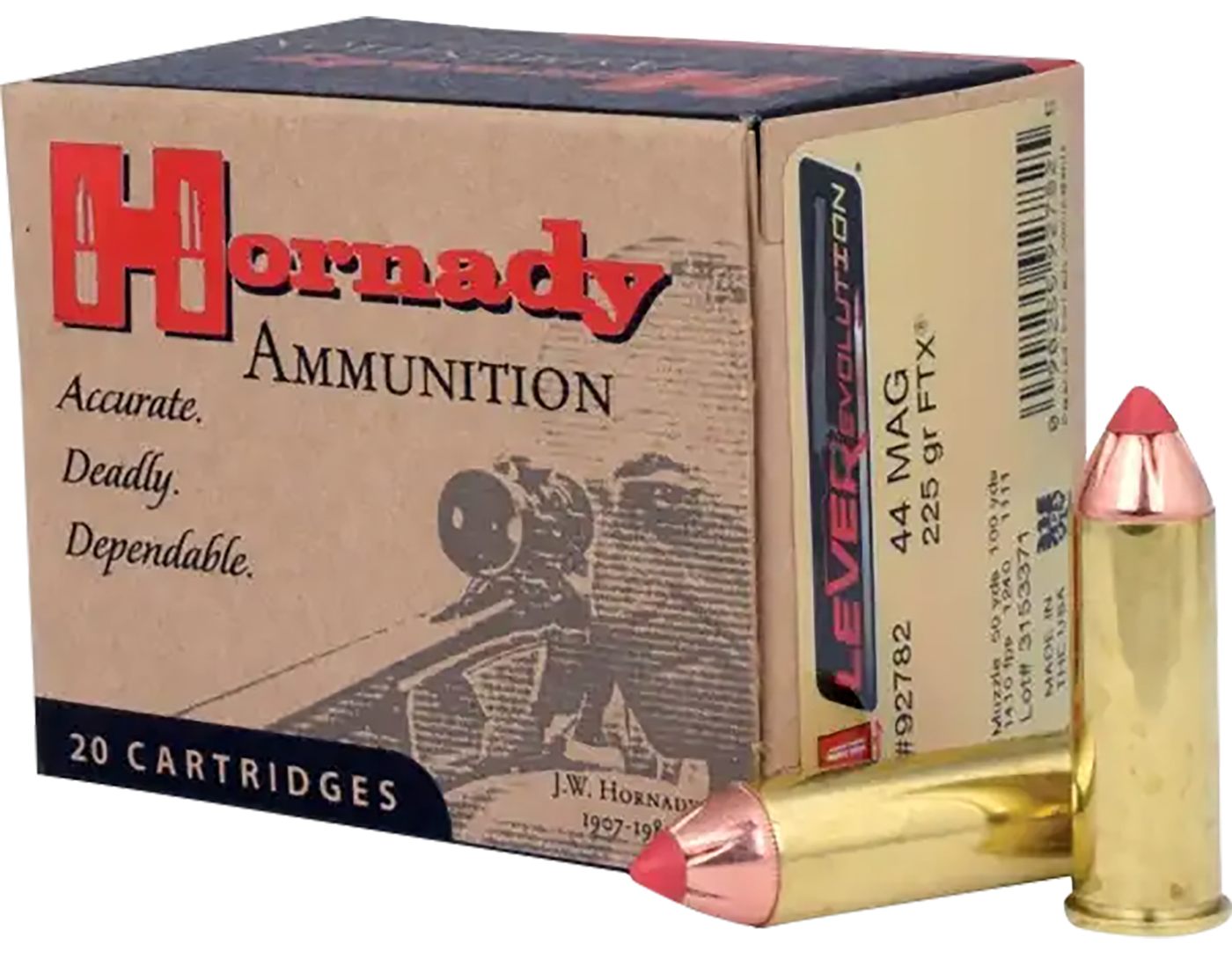 Hornady 92782 LEVERevolution 44 RemMag 225gr Flex Tip eXpanding 20 Per Box/