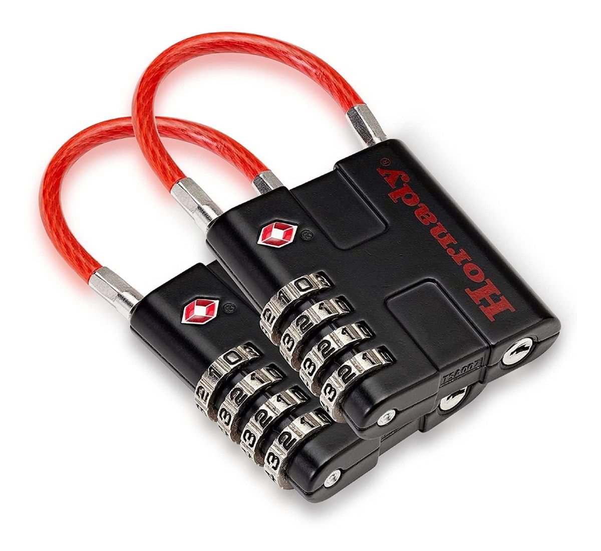 Hornady TSA Approved Cable PadLocks 2pk, 96022 - All Metal 4 Digit Combinat