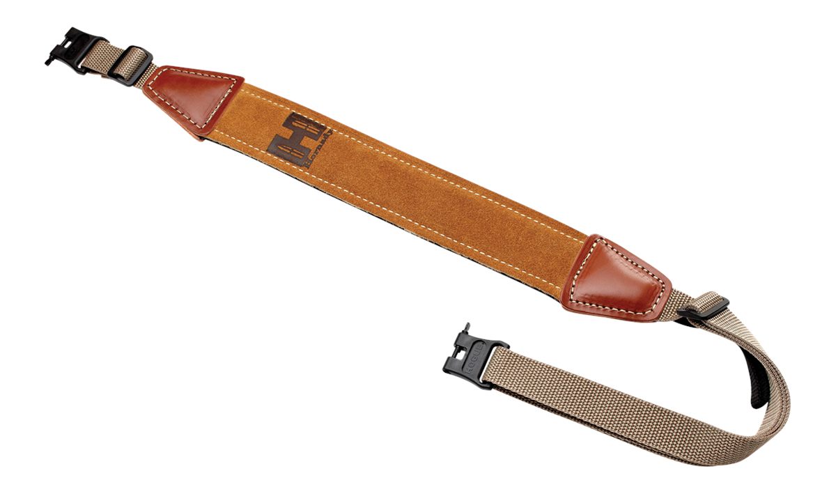 Hornady 99107 Universal Sling made of Brown Leather with Nylon Straps Swive