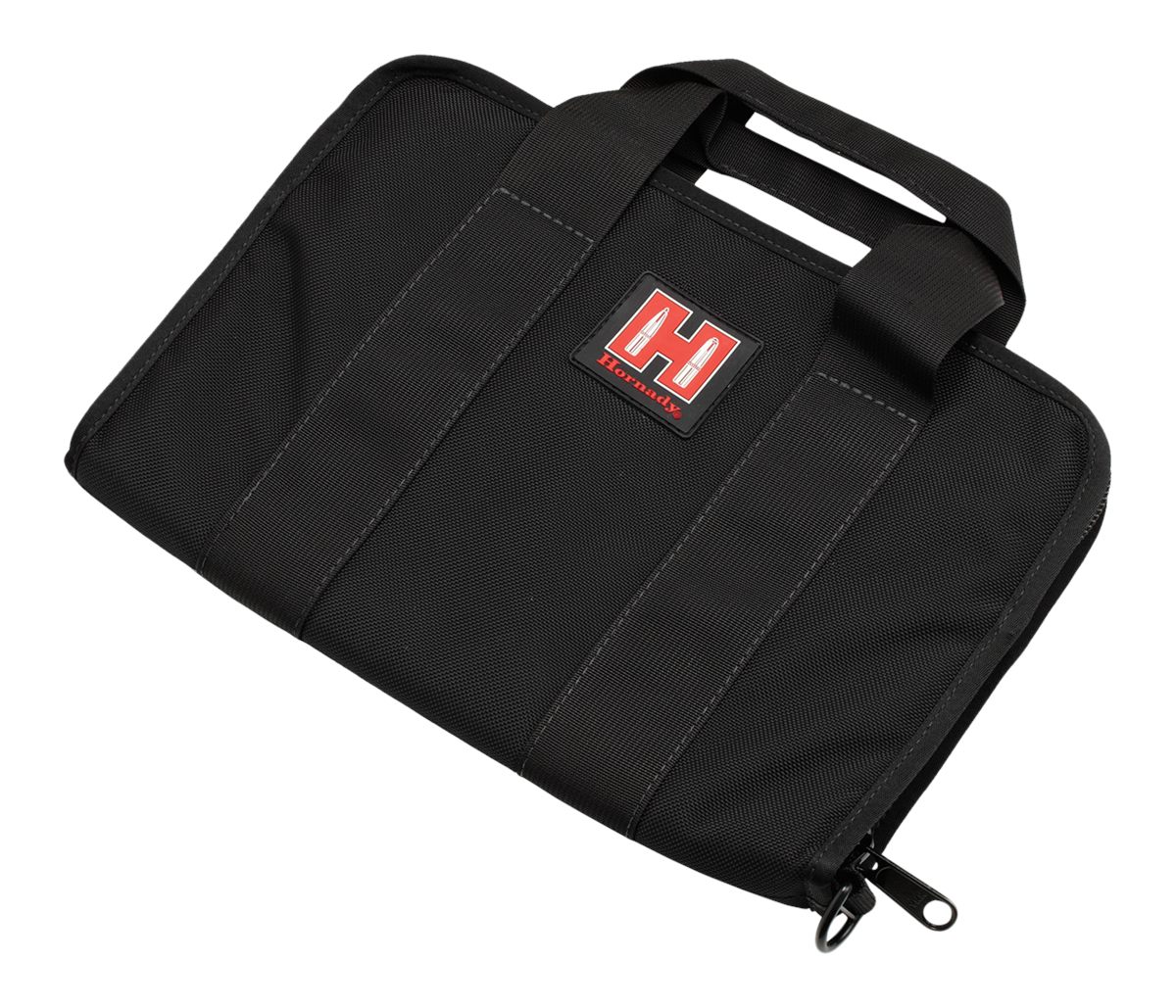 Hornady 99117 Pistol Case Soft Black/Red Holds 1 Handgun Cordura