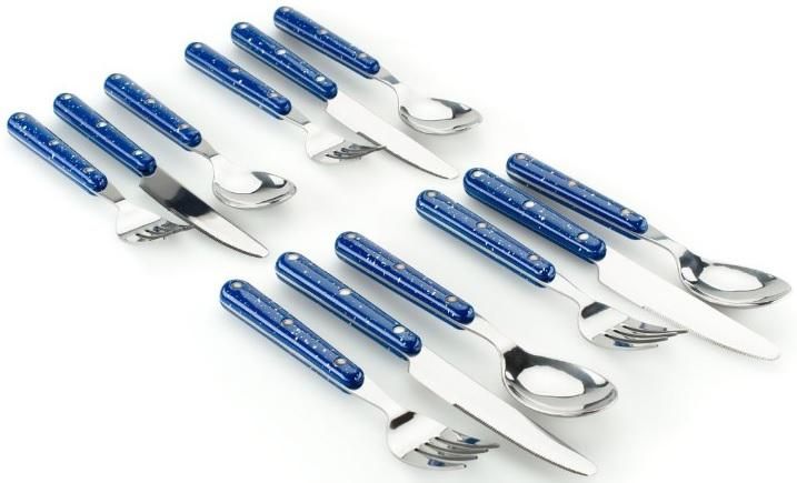 Gsi Outdoor Products Enamelware Pioneer Cutlery Set-12pc (blue)