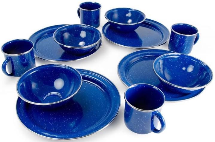 Gsi Outdoor Products Enamelware Pioneer Table Set-12pc (blue)