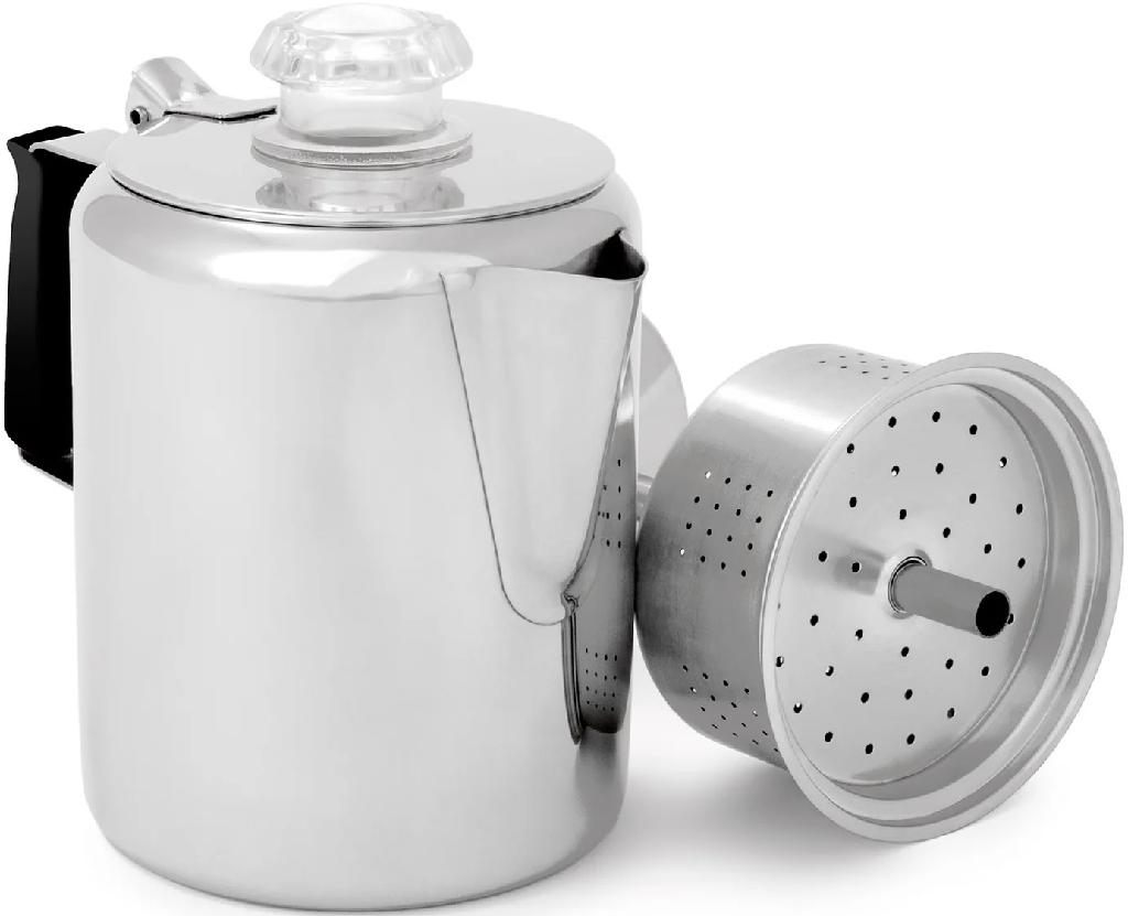 Gsi Outdoor Products Glacier Stainless Coffee Percolator W/silicone Handle
