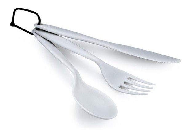 Gsi Outdoor Products Tekk Cutlery Set Eggshell Color Spoon Fork Knife