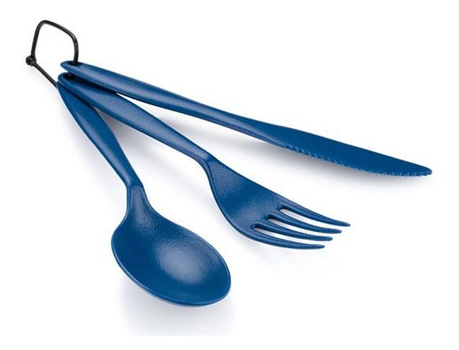 Gsi Outdoor Products Tekk Cutlery Set Blue Color Spoon Fork Knife