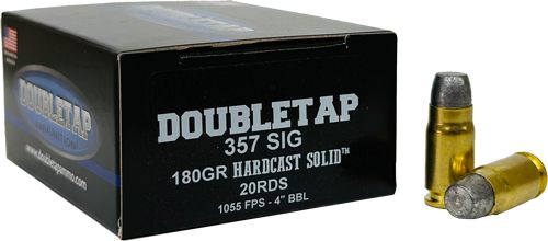 Doubletap 357 SIG 180GR Wfngch Hardcast Solid 20RD 50BX/CS