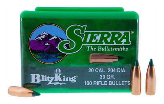 Sierra BlitzKing Rifle Bullets .20 cal .204in 39 gr Blkg 100/ct view 2