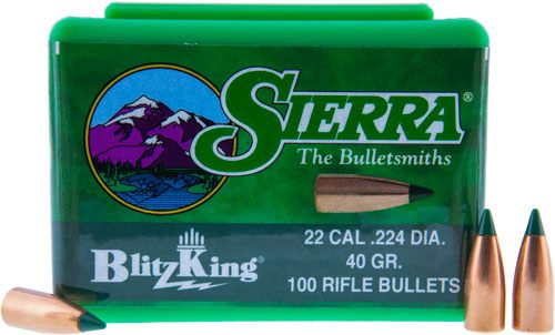 Sierra Bullets BlitzKing Rifle .22 cal .224in 40 gr Blkg 100/ct view 2