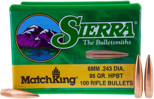 Sierra Bullets MatchKing Rifle 6mm /.243 cal .243in 95 gr HPBT 100/ct view 3