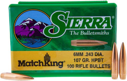 Sierra Bullets MatchKing Rifle 6mm/.243 cal .243in 107 gr HPBT 100/ct view 3