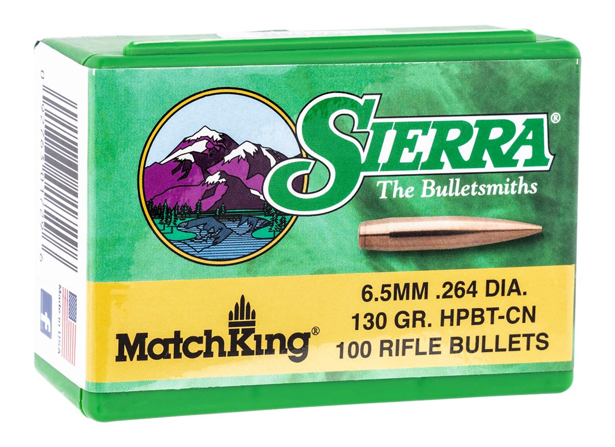 Sierra Bullets MatchKing Rifle .264 cal/6.5m .264in 130 gr HPBT 100/ct