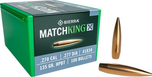 Sierra Bullets 1834 MatchKing-X 270 Cal 135gr Hollow Point Boat Tail 100/Bo view 2