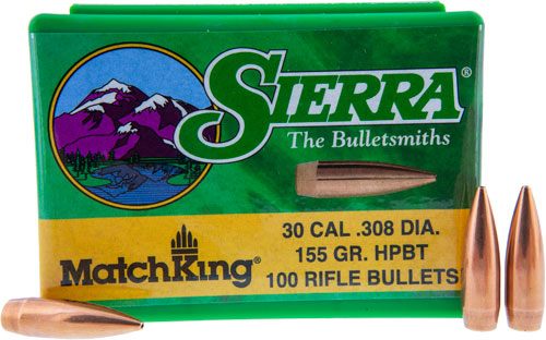 Sierra Bullets MatchKing Rifle .30 cal .308in 155 gr HPBT 100/ct view 3