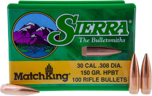 Sierra Bullets MatchKing Rifle .30 cal .308in 150 gr HPBT 100/ct view 2