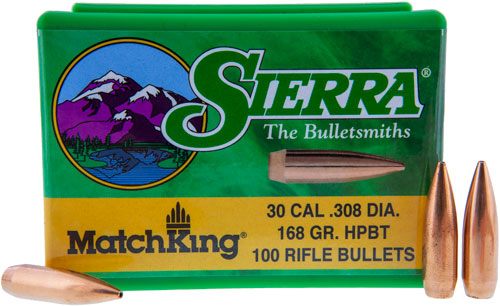 Sierra MatchKing Rifle Bullets .30 cal .308in 168 gr HPBT 100/ct view 3
