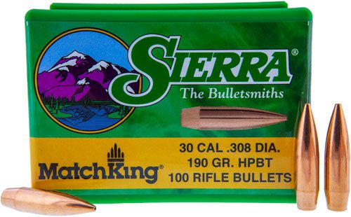 Sierra MatchKing Rifle Bullets .30 cal .308in 190 gr HPBT 100/ct view 3