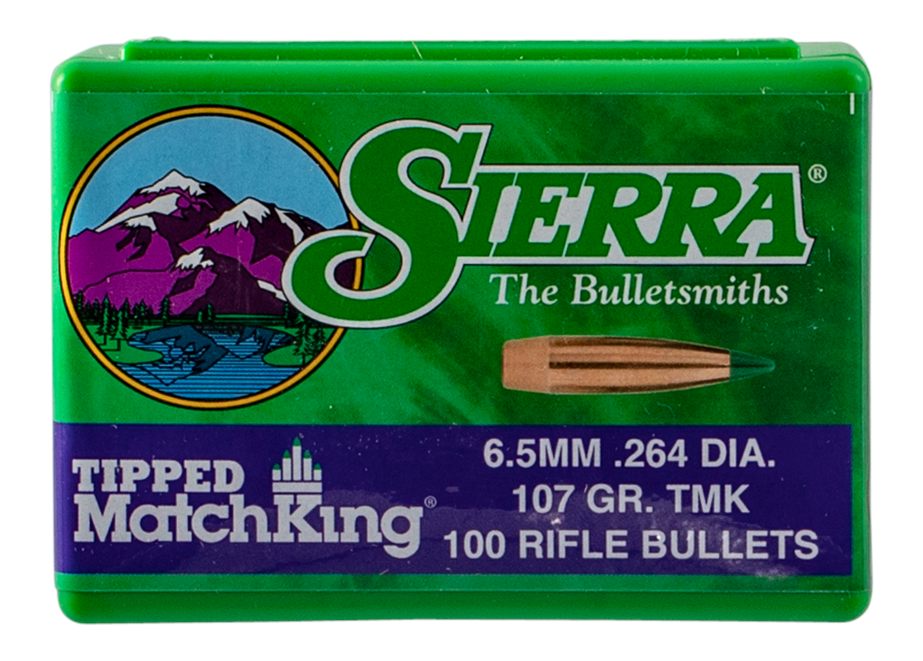 Sierra Tipped MatchKing Rifle Bullets 6.5mm/264 cal .264in 107gr HPBT 100/c