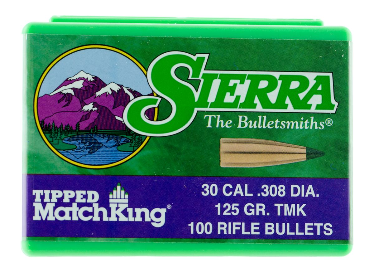 Sierra Bullets Tipped MatchKing Rifle .30 cal / 7.62mm .308in 125 gr. TMK 1