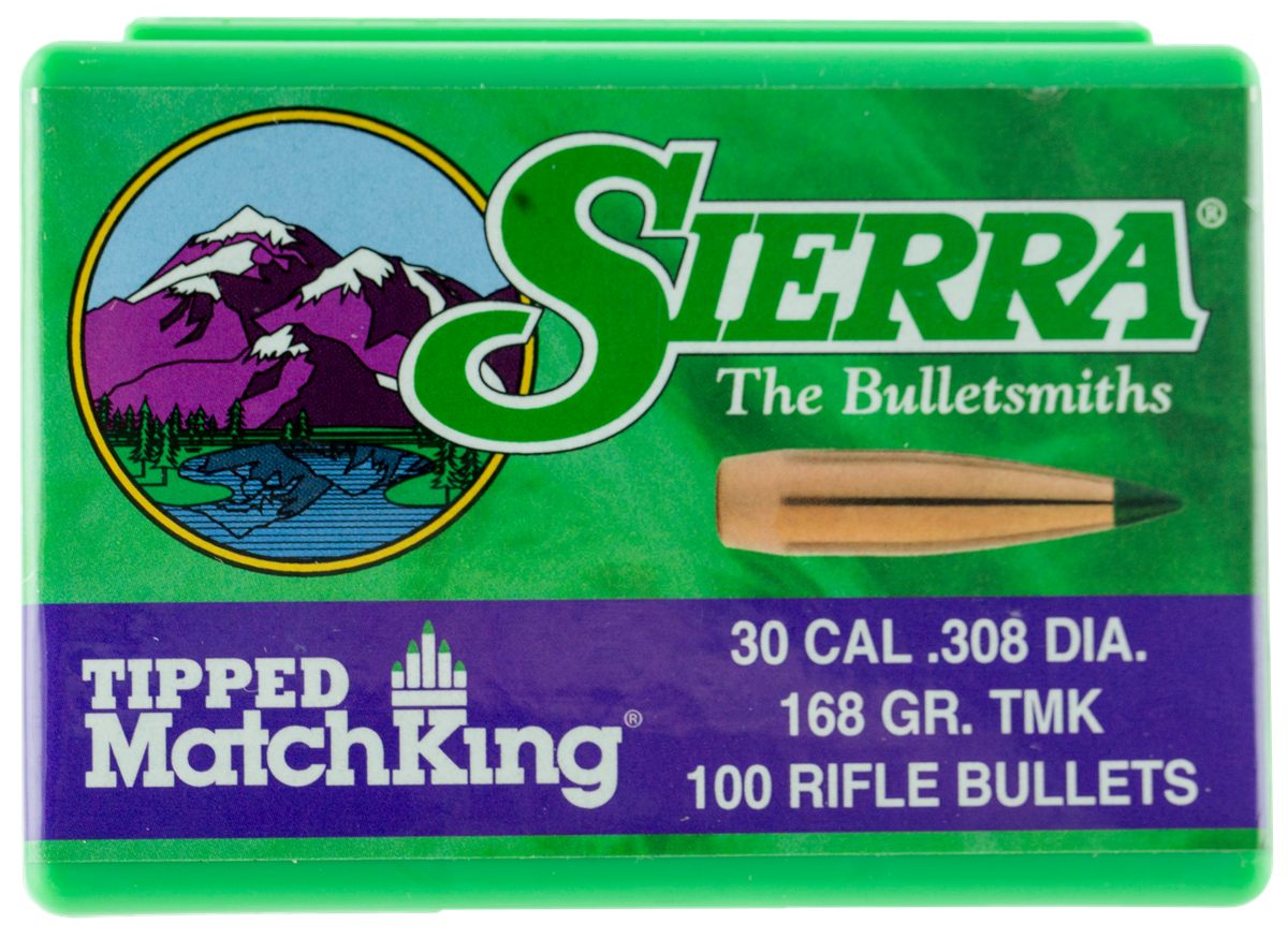 Sierra Tipped MatchKing Rifle Bullets .30 cal / 7.62mm .308in 168gr TMK 100