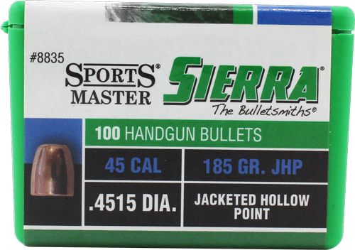 SIERRA BULLETS .45 CAL .4515 185GR JHP 100CT