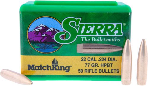 Sierra Bullets MatchKing Long Range Specialty .22 cal 77 gr HPBT Cann 50/ct