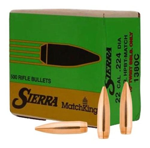 Sierra Bullets MatchKing Rifle (500/ct) .22 cal .224 69 gr HPBT