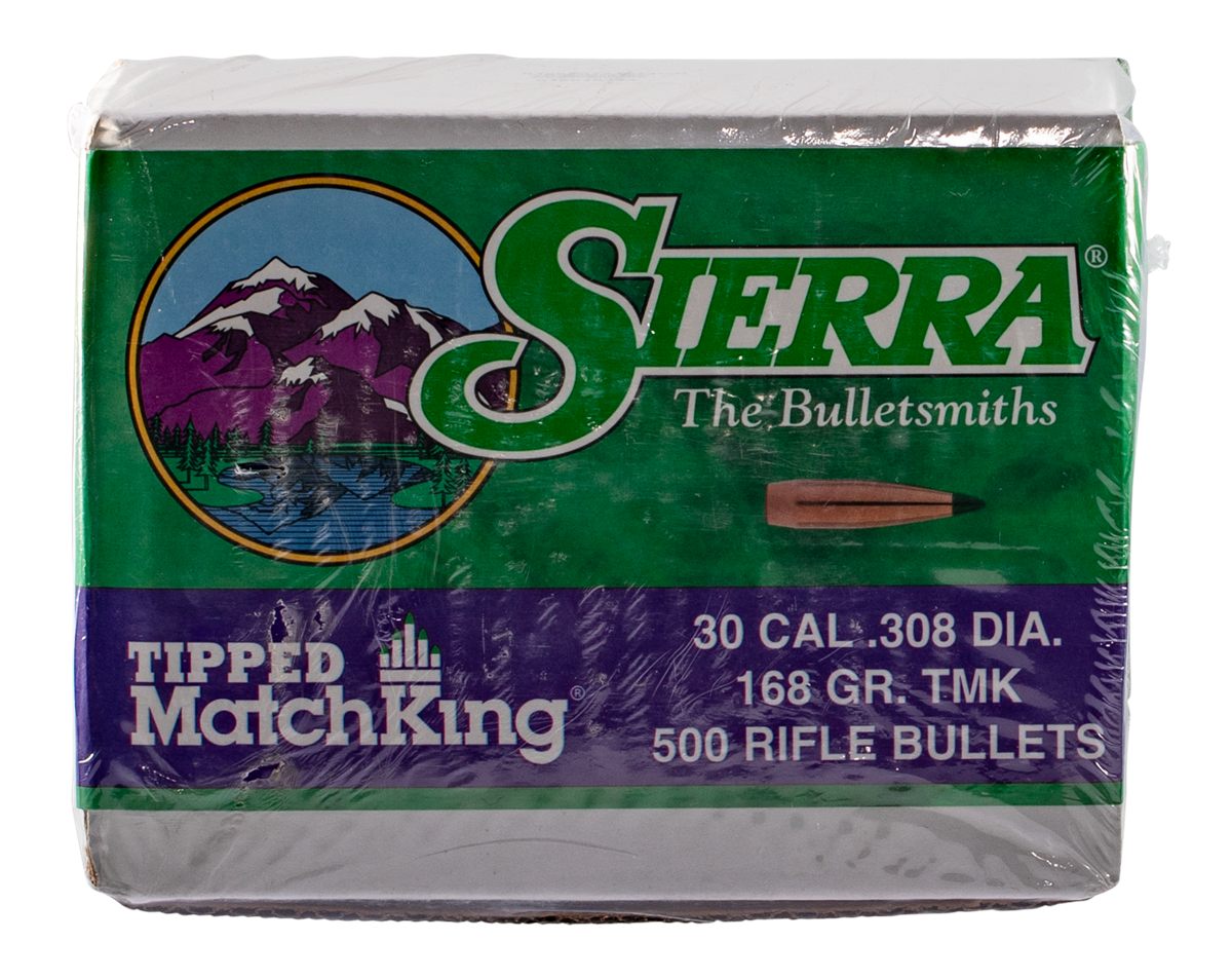Sierra Tipped MatchKing Rifle Bullets .30 cal / 7.62mm .308in 168gr TMK 500