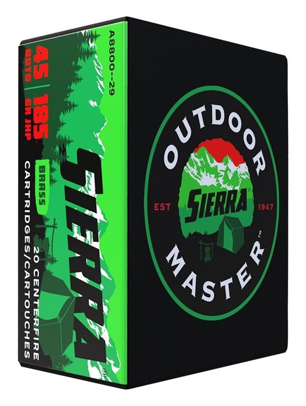 Sierra Bullets Outdoor Master Handgun Ammuntiion .45 ACP 185 gr JHP 20/ct