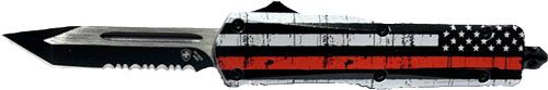 Templar Knife Small OTF Back THE RED 2.75in BLK Tanto Srrted