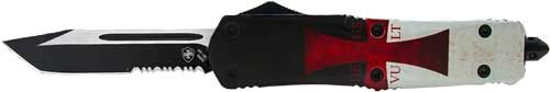 Templar Knife Large OTF Templr Flag 3.5in BLK Tanto Serrated