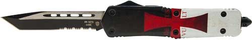 Templar Knife Large OTF Templr Flag 3.5in BLK Tanto Serrated view 2