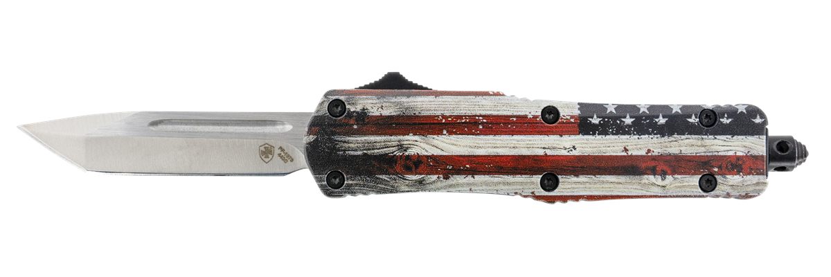 Templar Knife SWUS232 Gen II Wood US Flag Small 2.69in OTF Tanto Plain Powd