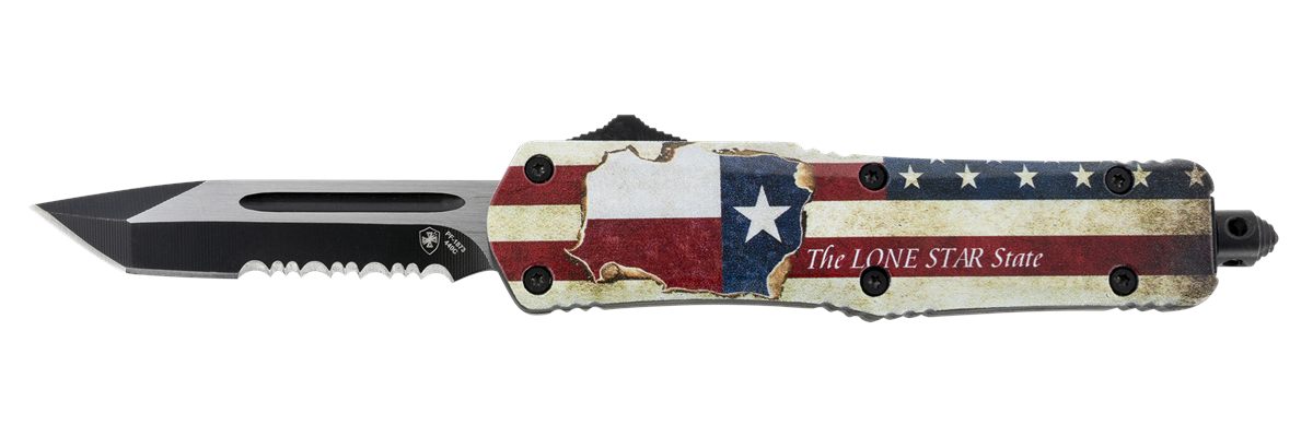Templar Knife STX531 Gen II Texan Small 2.25in OTF Tanto Part Serrated Blac