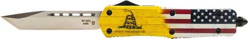 Templar Knife Large OTF DON't Tread ON ME 3.5in Silver Tanto