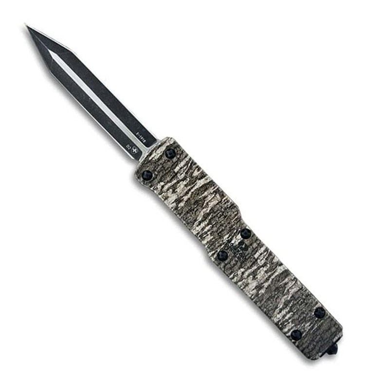 Templar Knife Premium Weighted Small 3-1/8in D2 Dagger Blade Mossy Oak Bott