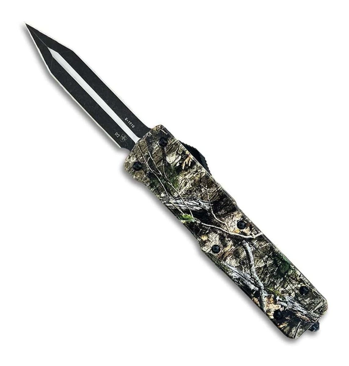 Templar Knife Premium Weighted Large 3-1/2in D2 Dagger Blade Mossy Country