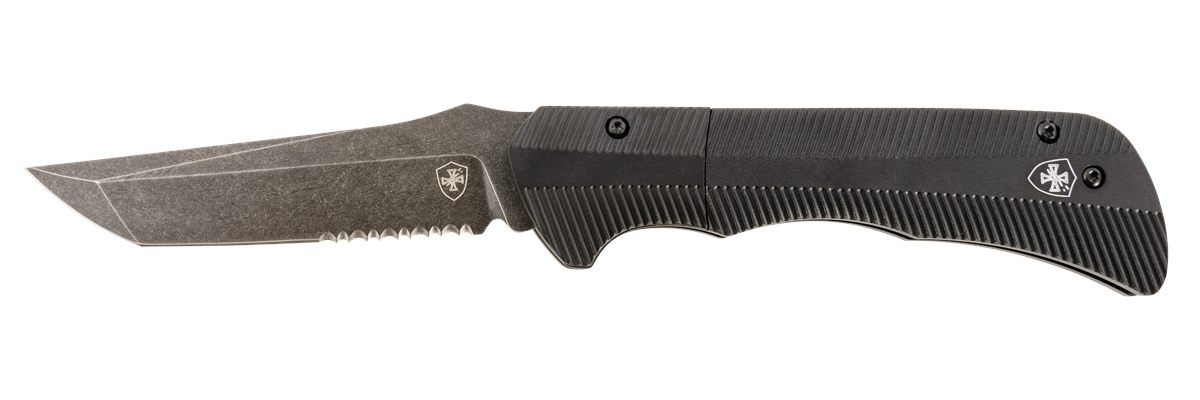 Templar Knife AAABK521 Auto Assist 3.50in Folding Tanto Part Serrated Black
