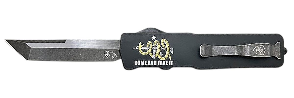 Templar Knife Excalibur Come And Take It Slim 3.25in OTF Tanto Part Serrate