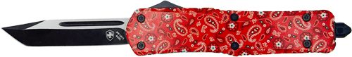 Templar Knife Small OTF RED Bandana 2.75in Black Tanto