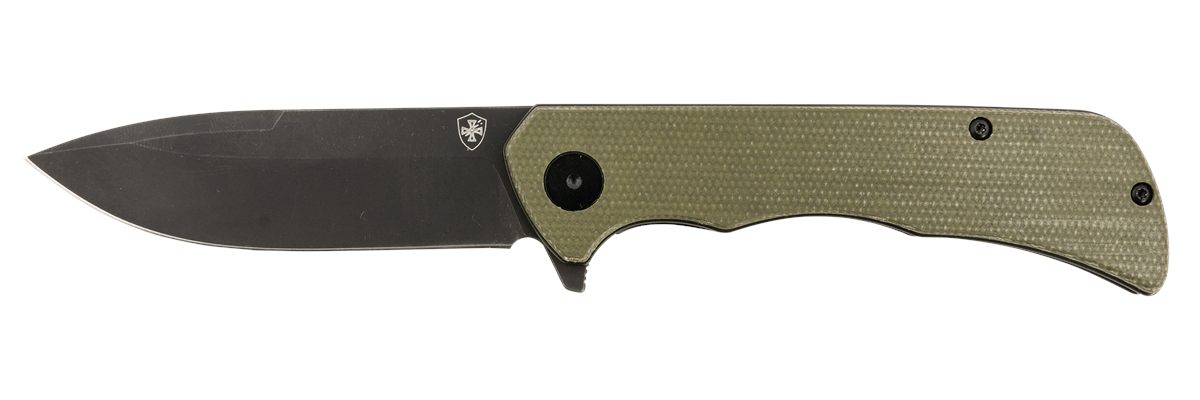 Templar Knife PFMGN321 Paladin 3.27in Folding Drop Point Plain Black Powder