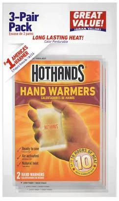 Grabber Hot Hands Warmers-3 Pair Pack (6/pk) 12 Pkgs/carton - 8 Cartons/cas