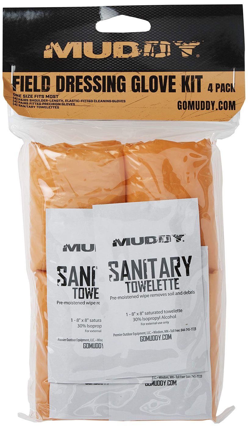 Muddy Treestands Field Dressing Glove Kit (Pack of 4) Black, One Size