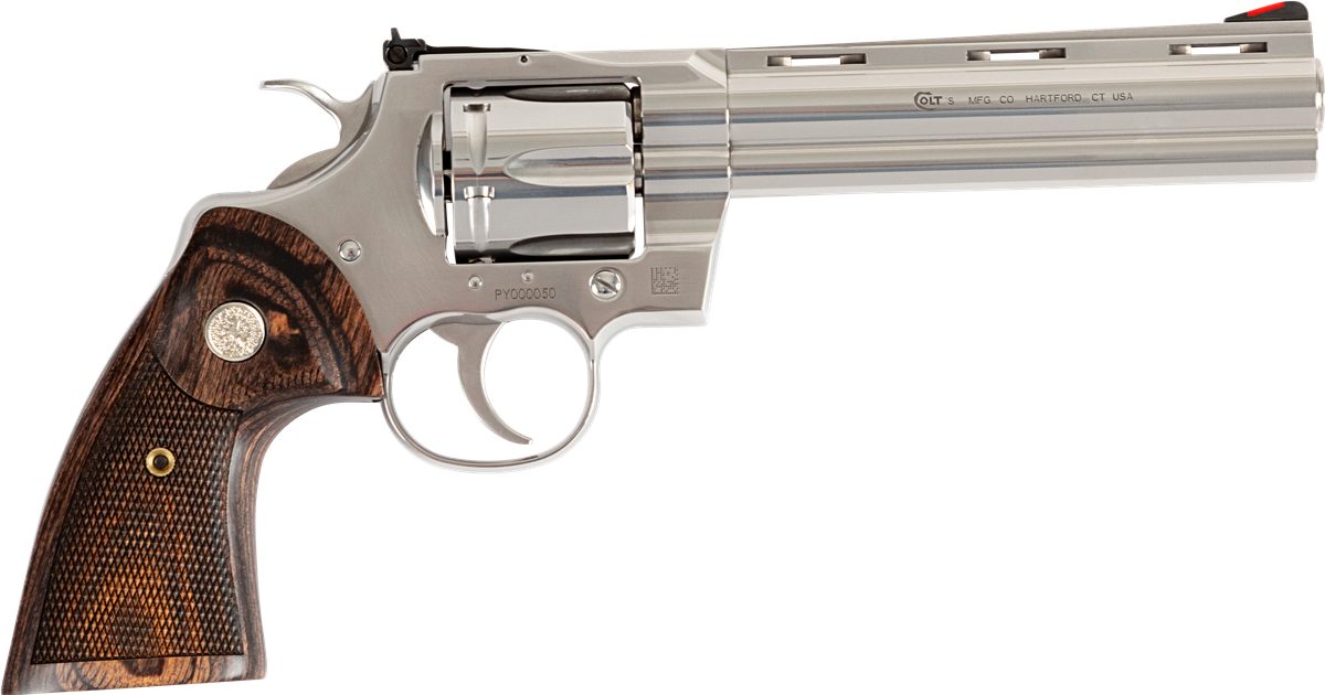 Colt Mfg PYTHONSP6WTS 38 Special/357 Mag 6 Shot 6in Stainless Vent Recessed