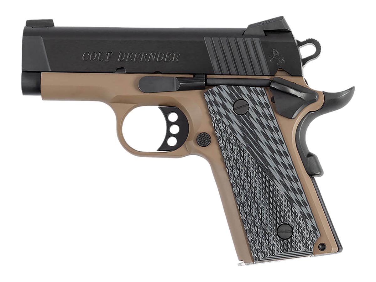 Colt Mfg O7800XEFDE Defender 45 ACP 7+1 3in Black Carbon Steel Serrated Sli