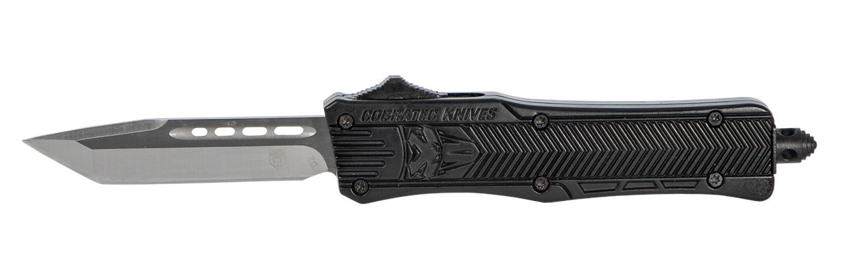 Cobra TEC Knives SBCTK1STNS CTK-1 Small 2.75in OTF Tanto Plain Black D2 Ste