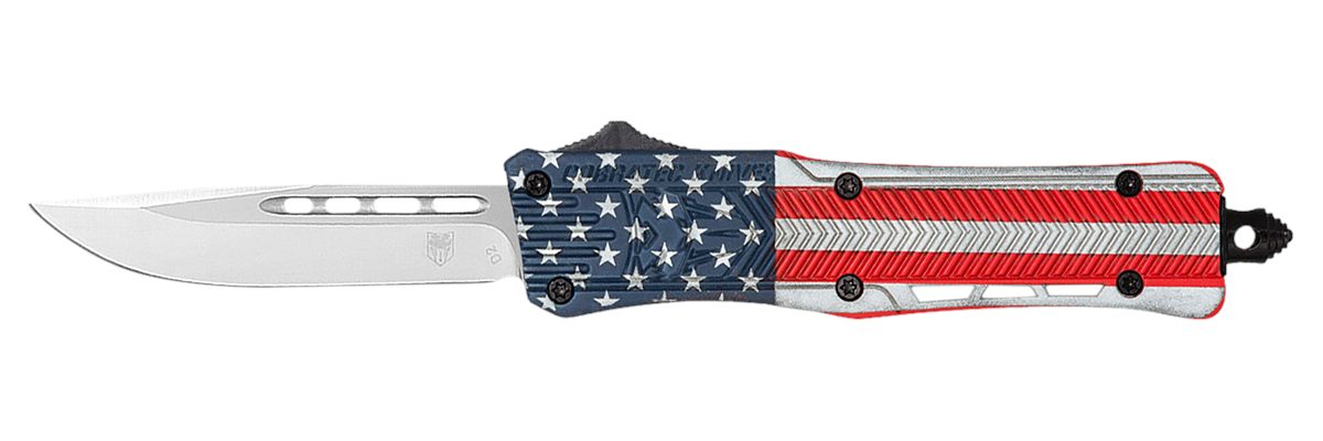 Cobra TEC Knives SUSACTK1SDNS CTK-1 American Flag Small 2.75in OTF Drop Poi