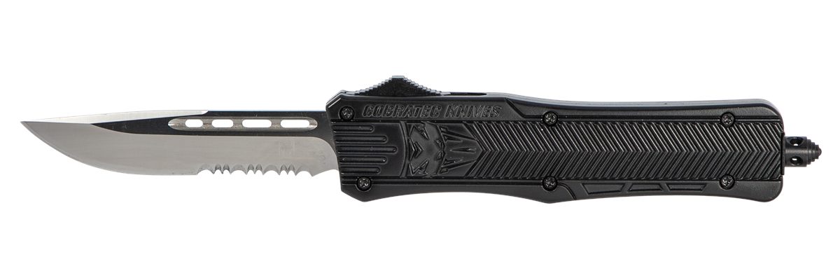 Cobra TEC Knives MBCTK1MDS CTK-1 Medium 3in OTF Drop Point Part Serrated D2