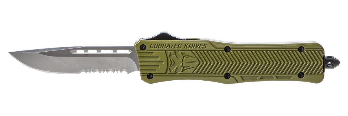 Cobra TEC Knives MODCTK1MDS CTK-1 Medium 3in OTF Drop Point Part Serrated D