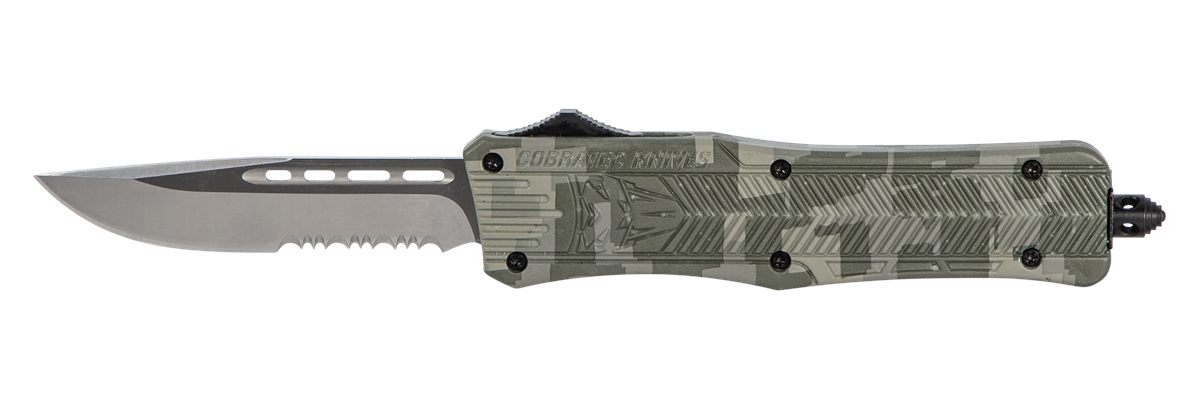 Cobra TEC Knives MADCCTK1MDS CTK-1 Medium 3in OTF Part Serrated D2 Steel Bl